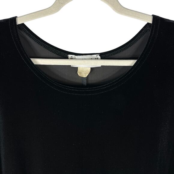 VTG Black Velvet Maxi Dress Plus Sz 22W Slinky Stretch Whimsigoth Holiday - Picture 7 of 13